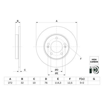 discos de freno coche - (BD2874) Disco de freno BOSCH 0986479G30