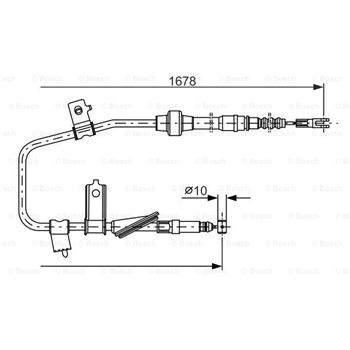 palancas cables frenado - Cable de accionamiento, freno de estacionamiento BOSCH 1987477736