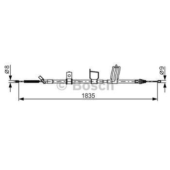 palancas cables frenado - Cable de accionamiento, freno de estacionamiento BOSCH 1987482341