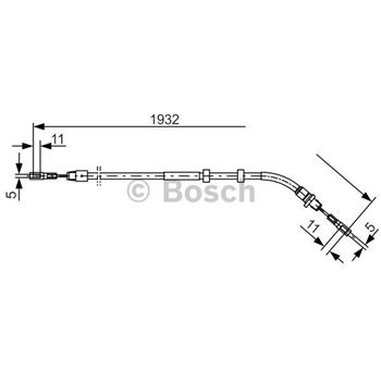 palancas cables frenado - Cable de accionamiento, freno de estacionamiento BOSCH 1987477904