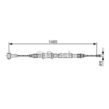 palancas cables frenado - Cable de accionamiento, freno de estacionamiento BOSCH 1987482214