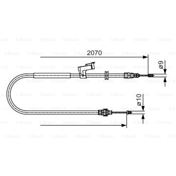 palancas cables frenado - Cable de accionamiento, freno de estacionamiento BOSCH 1987482133