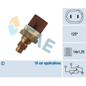 sistema electrico del motor - Sensor, temperatura del refrigerante FAE 34070