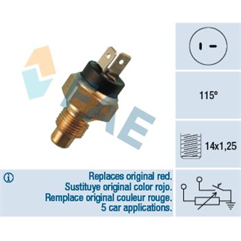 sistema electrico del motor - Sensor, temperatura del refrigerante FAE 34030
