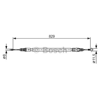 palancas cables frenado - Cable de accionamiento, freno de estacionamiento BOSCH 1987482372