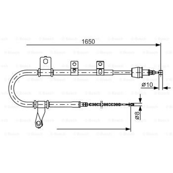 palancas cables frenado - Cable de accionamiento, freno de estacionamiento BOSCH 1987482074