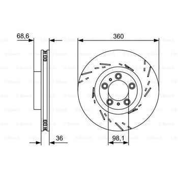 discos de freno coche - (BD2444) Disco de freno BOSCH 0986479D23