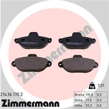 pastillas de freno coche - Juego de pastillas de freno ZIMMERMANN 214361702