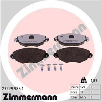 pastillas de freno coche - Juego de pastillas de freno ZIMMERMANN 232799851