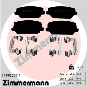 pastillas de freno coche - Juego de pastillas de freno ZIMMERMANN 228552002