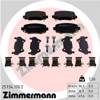 pastillas de freno coche - Juego de pastillas de freno ZIMMERMANN 257341702