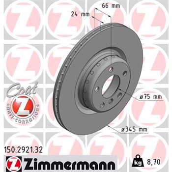 discos de freno coche - Disco de freno eje trasero (Gama FORMULA F COAT Z) ZIMMERMANN 150292132