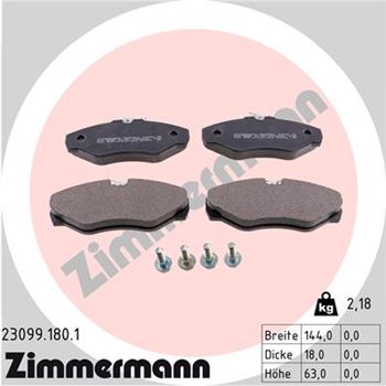 pastillas de freno coche - Juego de pastillas de freno ZIMMERMANN 230991801