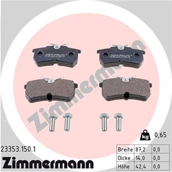 pastillas de freno coche - Juego de pastillas de freno ZIMMERMANN 233531501