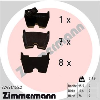 pastillas de freno coche - Juego de pastillas de freno ZIMMERMANN 224911652