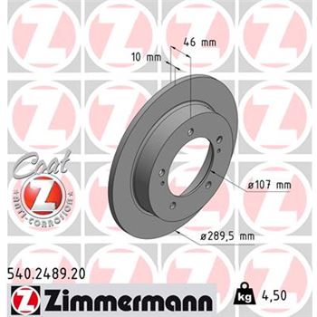 discos de freno coche - Disco de freno eje delantero (Gama COAT Z) ZIMMERMANN 540248920