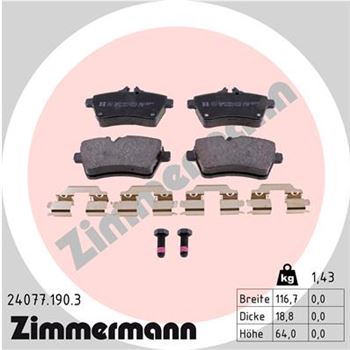 pastillas de freno coche - Juego de pastillas de freno ZIMMERMANN 240771903