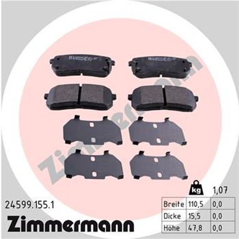 pastillas de freno coche - Juego de pastillas de freno ZIMMERMANN 245991551