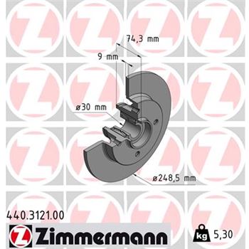 discos de freno coche - Disco de freno eje trasero (Gama COAT Z) ZIMMERMANN 440312100