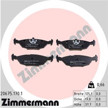 pastillas de freno coche - Juego de pastillas de freno ZIMMERMANN 206751701