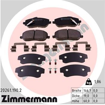 pastillas de freno coche - Juego de pastillas de freno ZIMMERMANN 202611902