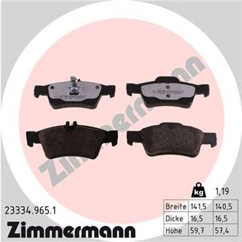 pastillas de freno coche - Juego de pastillas de freno ZIMMERMANN 233349651