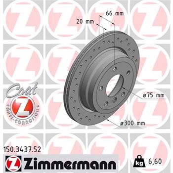 discos de freno coche - Disco de freno eje trasero (Gama SPORT COAT Z) ZIMMERMANN 150343752