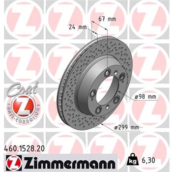 discos de freno coche - Disco de freno eje trasero (Gama COAT Z) ZIMMERMANN 460152820