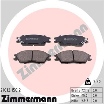 pastillas de freno coche - Juego de pastillas de freno ZIMMERMANN 210121502