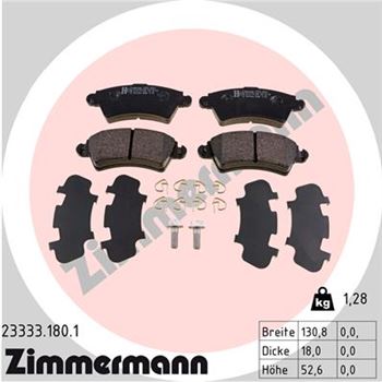 pastillas de freno coche - Juego de pastillas de freno ZIMMERMANN 233331801