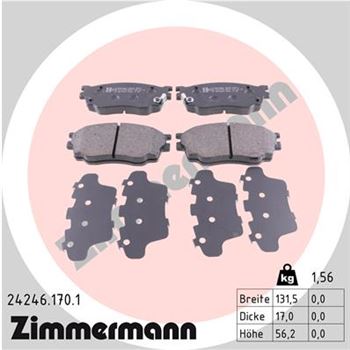 pastillas de freno coche - Juego de pastillas de freno ZIMMERMANN 242461701