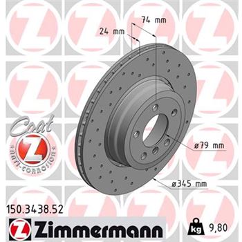 discos de freno coche - Disco de freno eje trasero (Gama SPORT COAT Z) ZIMMERMANN 150343852