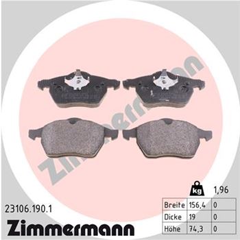 pastillas de freno coche - Juego de pastillas de freno ZIMMERMANN 231061901