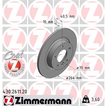 discos de freno coche - Disco de freno eje trasero (Gama COAT Z) ZIMMERMANN 430261120