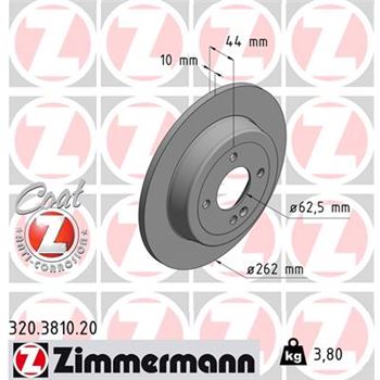 discos de freno coche - Disco de freno eje trasero (Gama COAT Z) ZIMMERMANN 320381020
