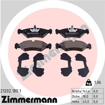 pastillas de freno coche - Juego de pastillas de freno ZIMMERMANN 212021801