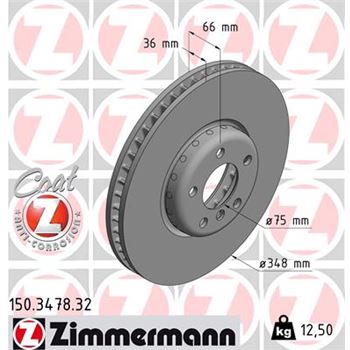 discos de freno coche - Disco de freno eje delantero (Gama FORMULA F COAT Z) ZIMMERMANN 150347832