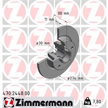 discos de freno coche - Disco de freno eje trasero (Gama COAT Z) ZIMMERMANN 470244800
