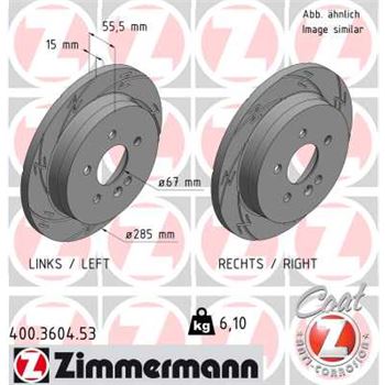discos de freno coche - Disco de freno eje trasero (Gama BLACK Z) ZIMMERMANN 400360453