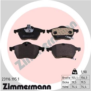 pastillas de freno coche - Juego de pastillas de freno ZIMMERMANN 231161951