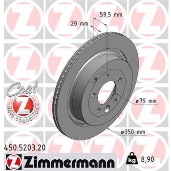 discos de freno coche - Disco de freno eje trasero (Gama COAT Z) ZIMMERMANN 450520320