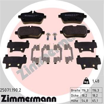 pastillas de freno coche - Juego de pastillas de freno ZIMMERMANN 250711902