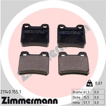 pastillas de freno coche - Juego de pastillas de freno ZIMMERMANN 211401551