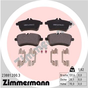 pastillas de freno coche - Juego de pastillas de freno ZIMMERMANN 238812003