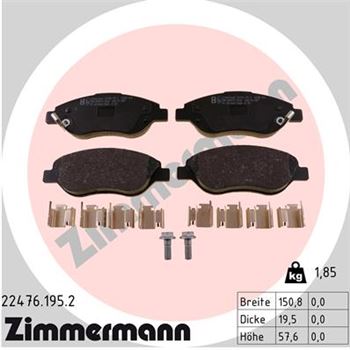 pastillas de freno coche - Juego de pastillas de freno ZIMMERMANN 224761952