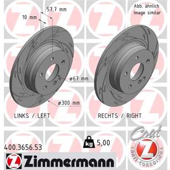 discos de freno coche - Disco de freno eje trasero (Gama BLACK Z) ZIMMERMANN 400365653