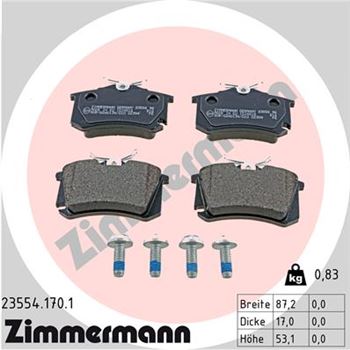 pastillas de freno coche - Juego de pastillas de freno ZIMMERMANN 235541701