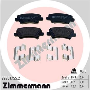 pastillas de freno coche - Juego de pastillas de freno ZIMMERMANN 229011552