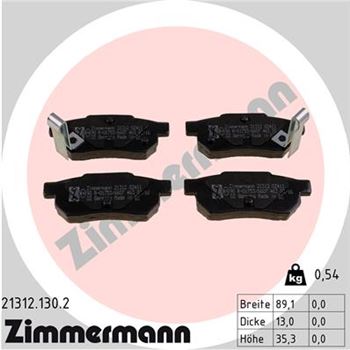 pastillas de freno coche - Juego de pastillas de freno ZIMMERMANN 213121302