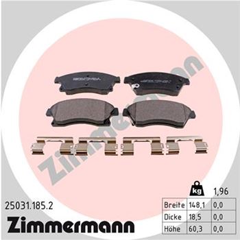 pastillas de freno coche - Juego de pastillas de freno ZIMMERMANN 250311852